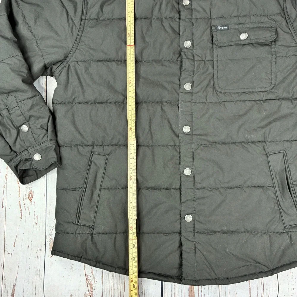Brixton Mens Quilted Shirt Jacket Corduroy Collar Snap Front Black Large